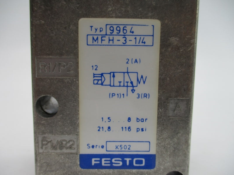 FESTO MFH-3-1/4 9964 21.8-116PSI NSMP