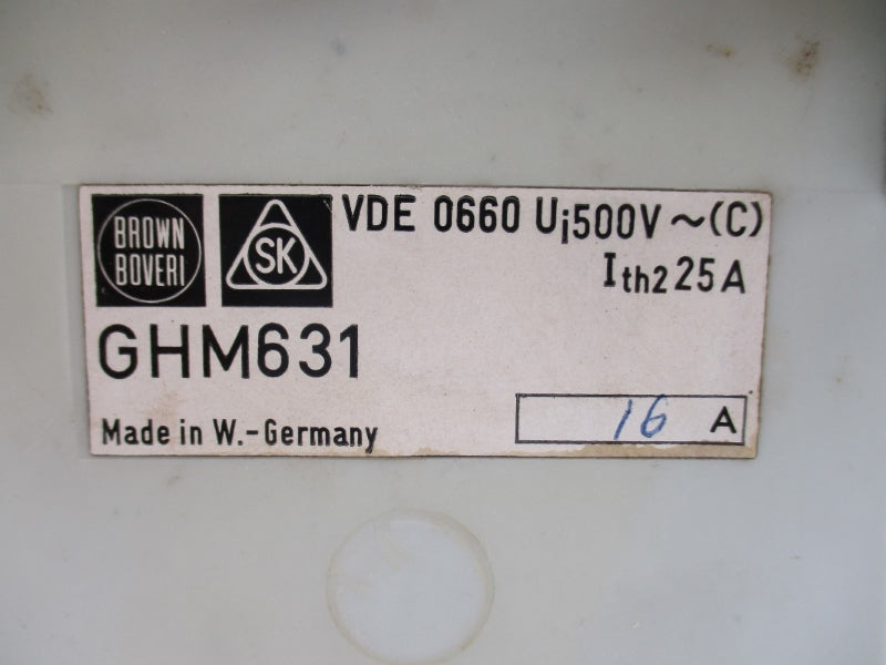BROWN BOVERI GHM631 500V 25A NSNP
