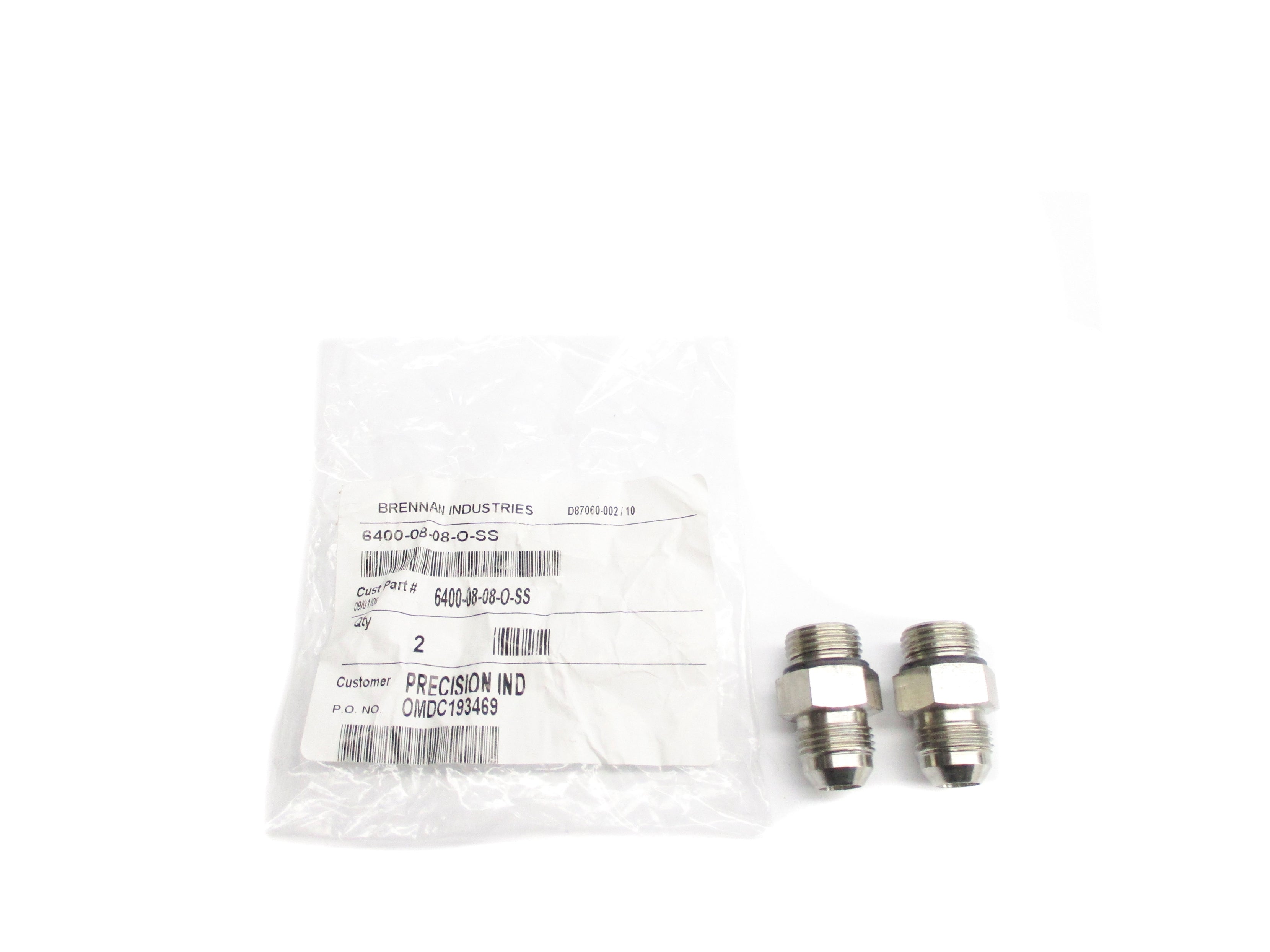 BRENNAN INDUSTRIES 6400-08-08-O-SS (PKG OF 2) NSNP