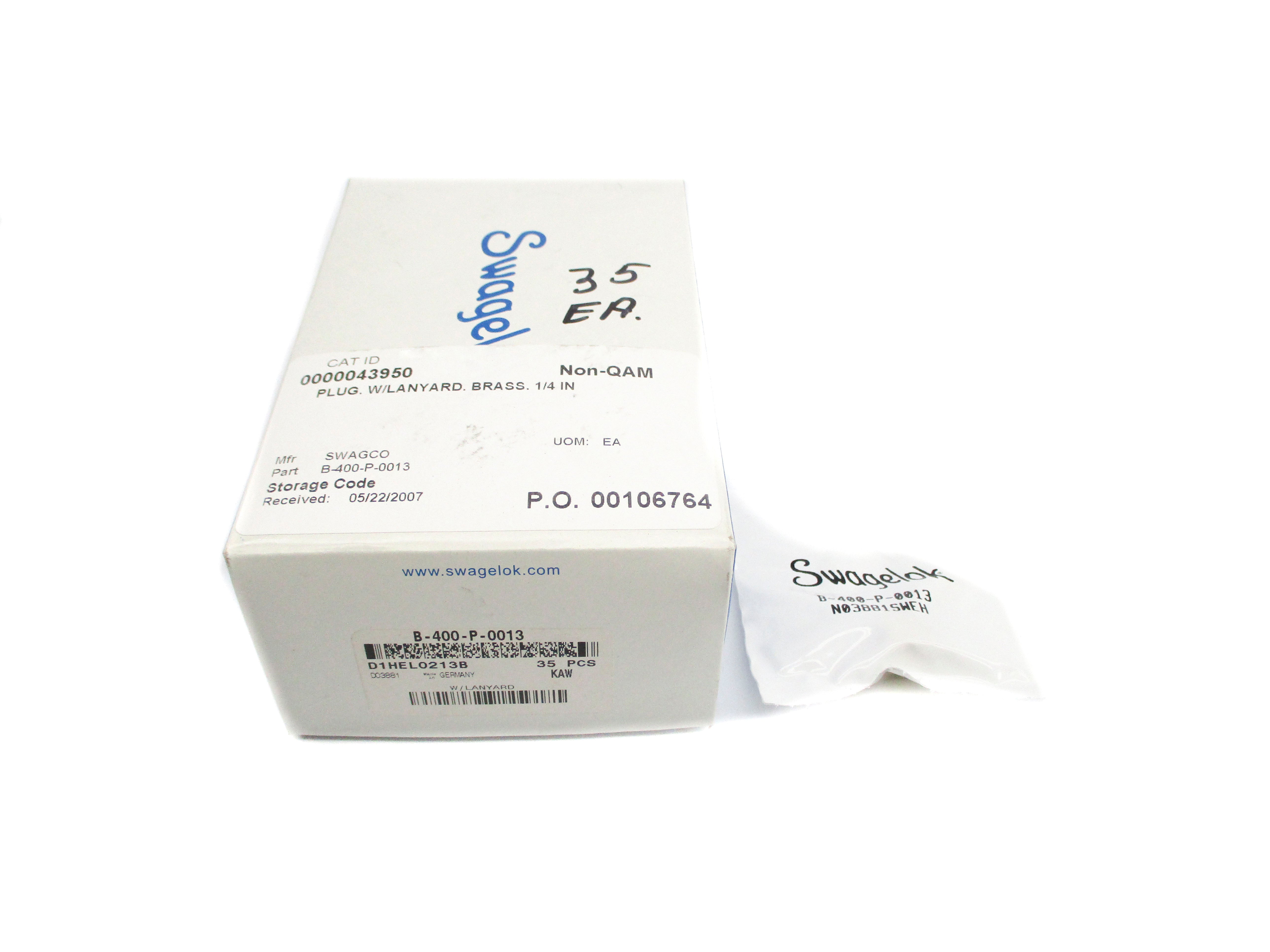 SWAGELOK B-400-P-0013 (PKG OF 35) NSMP
