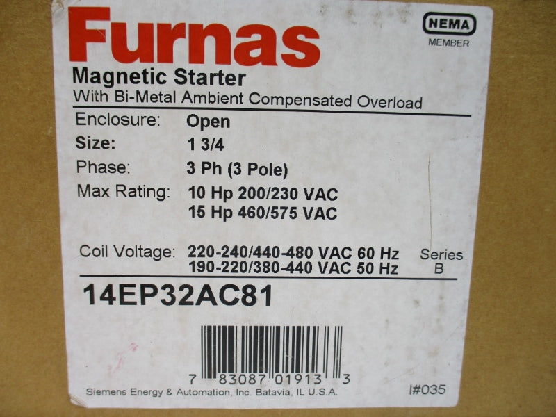 FURNAS 14EP32AC81 SER. B 480VAC 40A NSMP