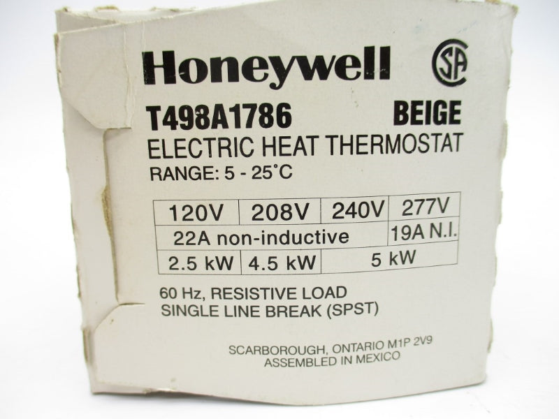 HONEYWELL T498A1786 277V 22A 5-25'C (BEIGE) NSMP