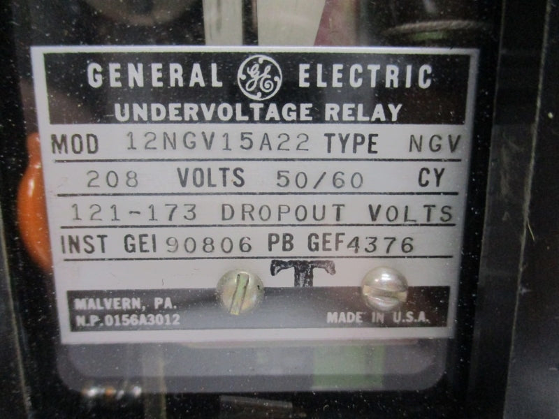 GENERAL ELECTRIC 12NGV15A22 208V NSNP