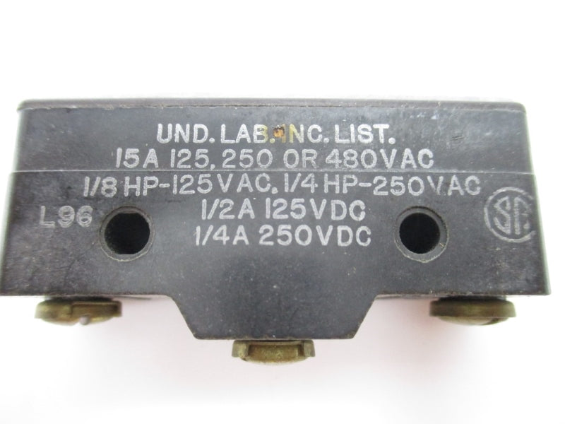 MICRO SWITCH BZR8-A36 480VAC 15A NSNP