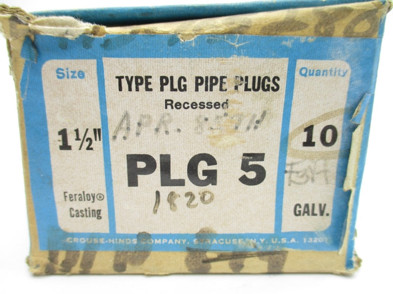 CROUSE-HINDS PLG5 1-1/2" (PKG OF 10) NSMP