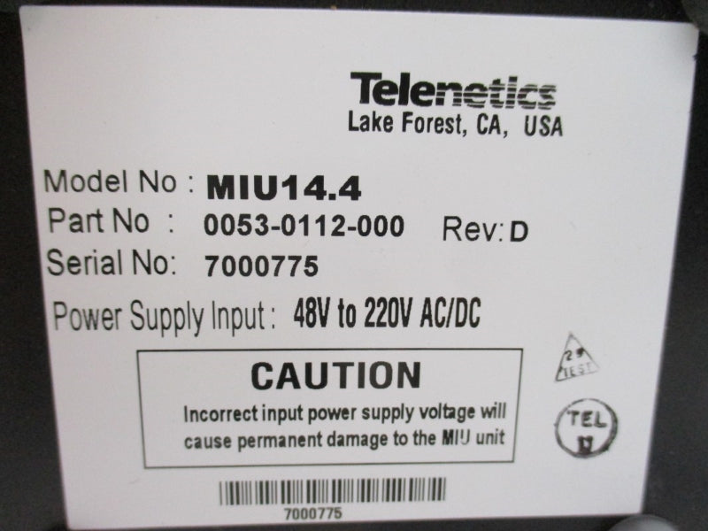 TELENETICS MIU14.4 0053-0112-000 48-220VAC/DC NSNP