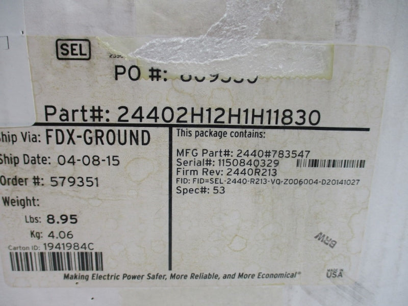 SEL 24402H12H1H11830 250VAC/DC NSMP