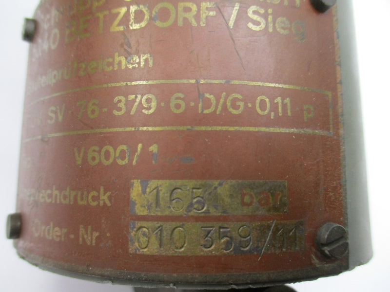 SCHRUPP V600/1 010359/11 TUV-SV-76-379-6-D/G-0,11 UNMP