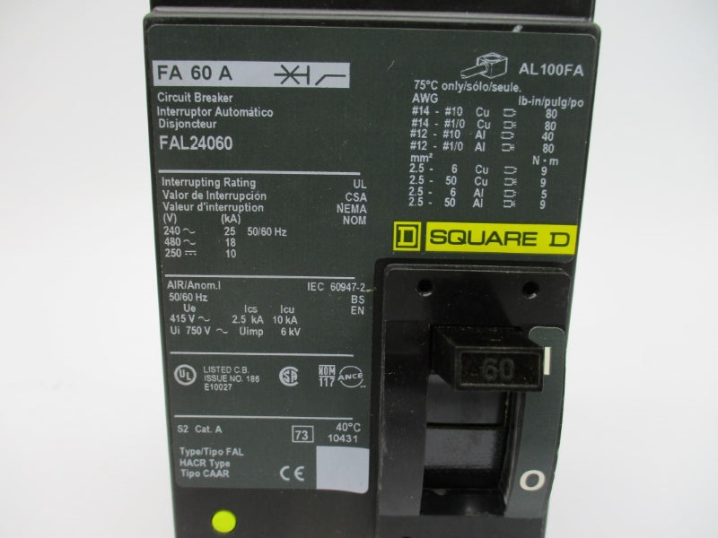 SQUARE D FAL24060 SER. 2 480V 60A NSMP