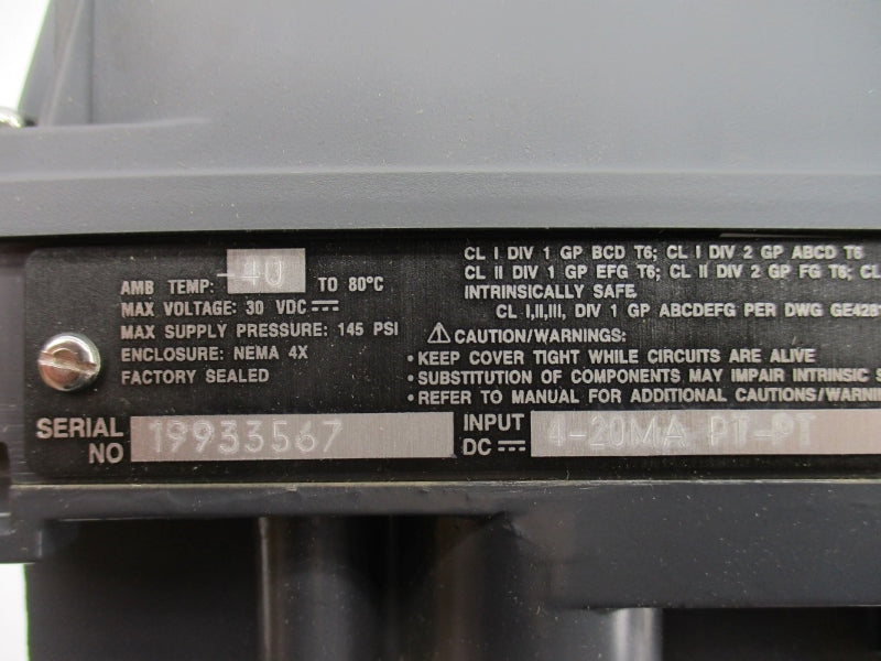 FISHER CONTROLS DVC-1264-59323 DVC6020 30VDC 145PSI NSMP