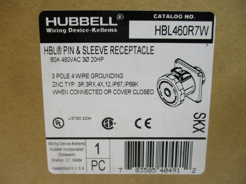 HUBBELL HBL460R7W 480VAC 60A NSMP