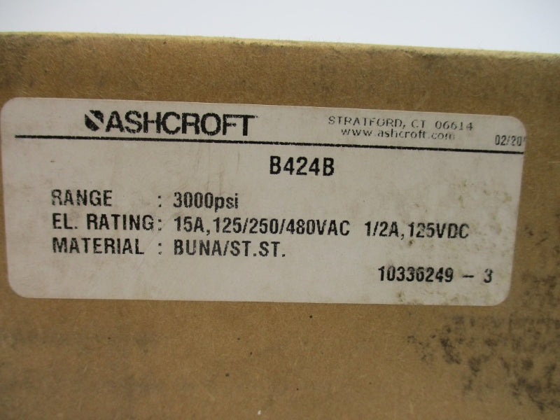 ASHCROFT B424B 480VAC 15A 3000PSI NSMP