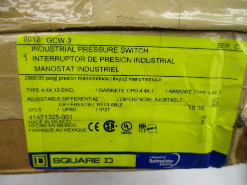SQUARE D 9012GCW-3 SER. C 170-5600PSI NSMP