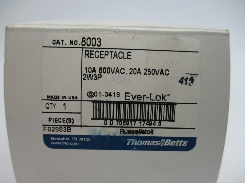 THOMAS & BETTS 8003 600VAC 20A NSMP