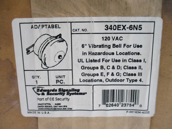 EDWARDS SIGNALING 340EX-6N5 120VAC 6" NSFS