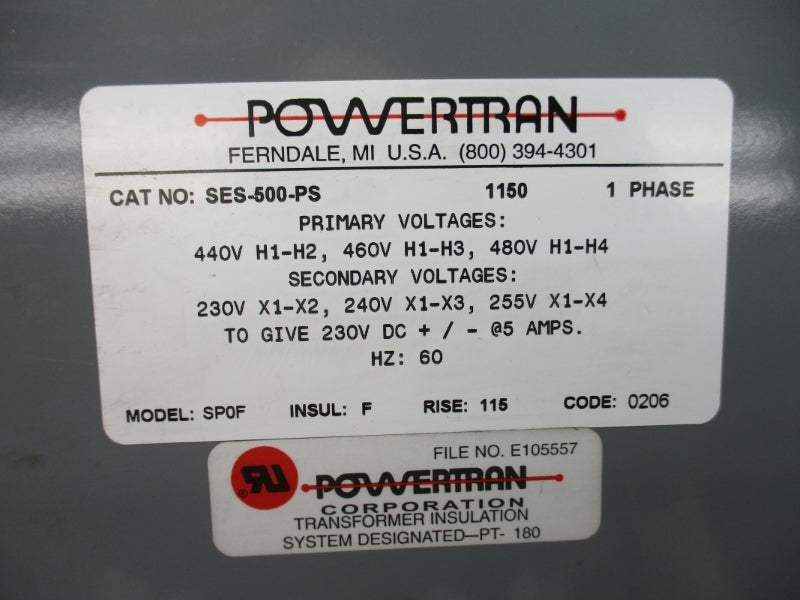 POWERTRAN SP0F SES-500-PS 440/460/480V NSNP