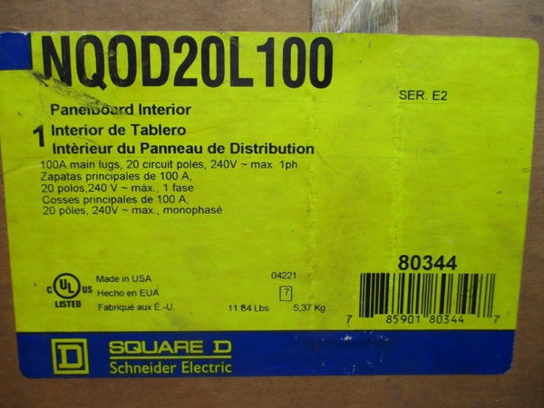 SQUARE D NQOD20L100 SER. E2 240V 100A NSMP