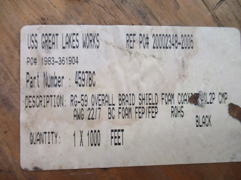 USS GREAT LAKES WORKS 4597BC 1000' 22/7 NSMP