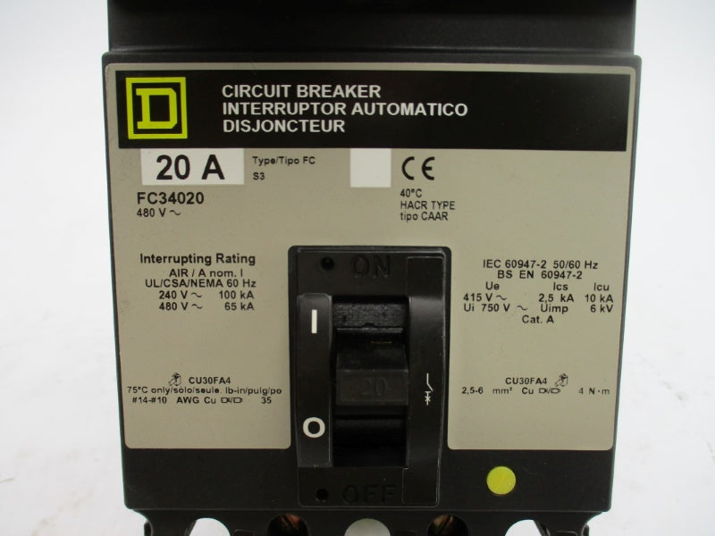 SQUARE D FC34020 SER. 3 480V 20A NSMP