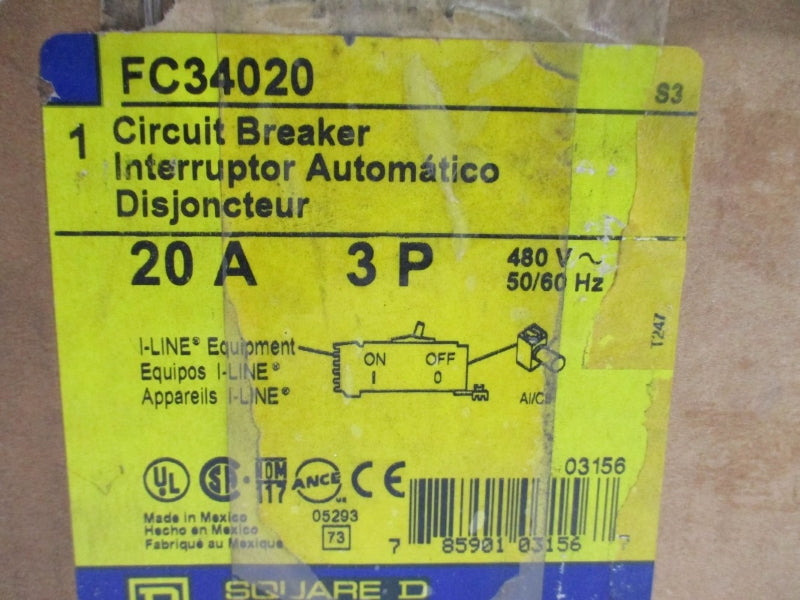 SQUARE D FC34020 SER. 3 480V 20A NSMP