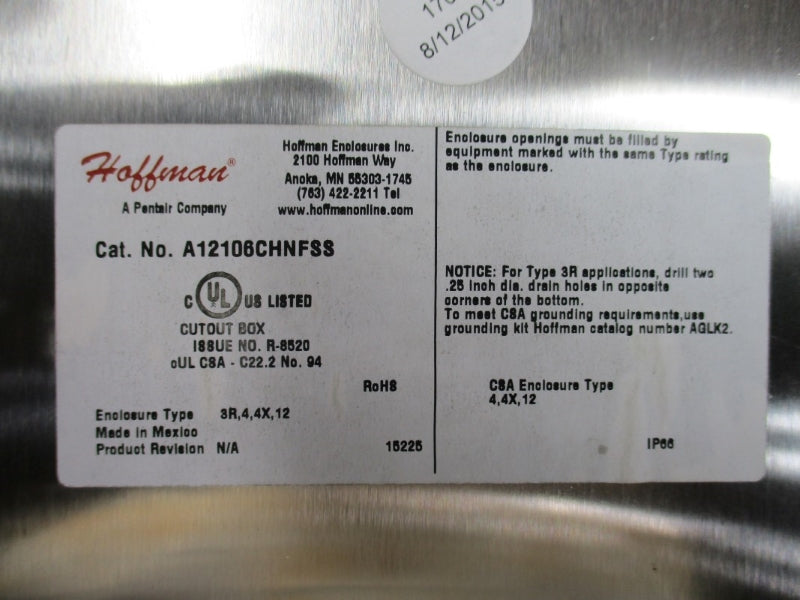 HOFFMAN A12106CHNFSS NSNP