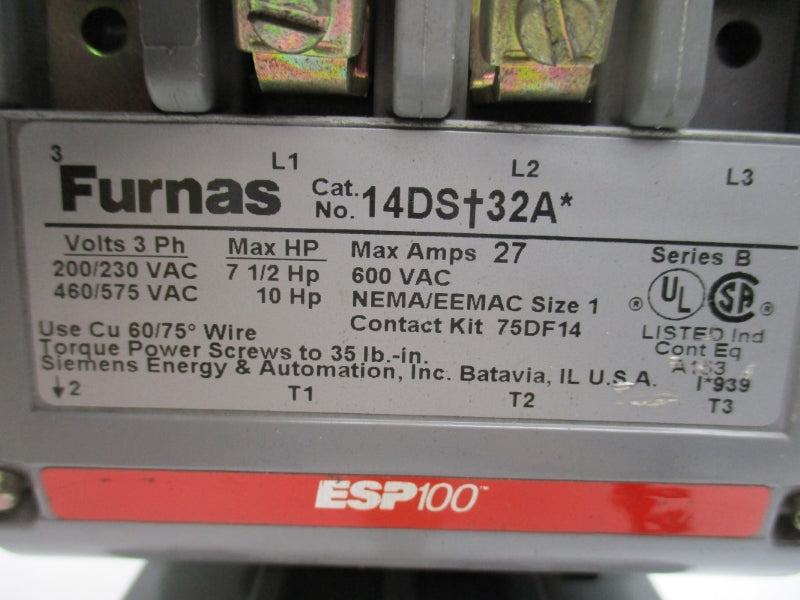 FURNAS 14DSE32AF 600VAC 27A UNMP