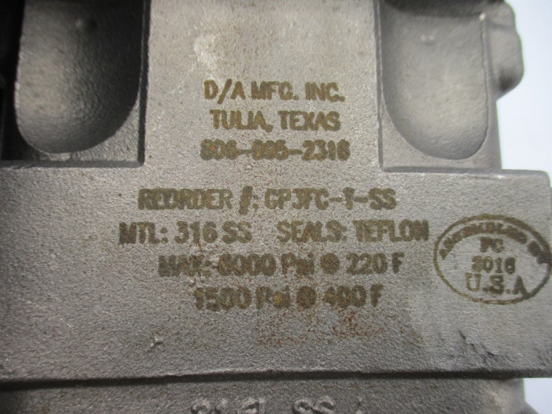 D/A MFG. GP3FC-T-SS 6000PSI (PKG OF 2) NSMP