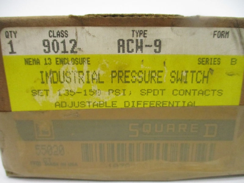 SQUARE D 9012ACW-9 SER. B 600VAC 15A 10-265PSI NSMP