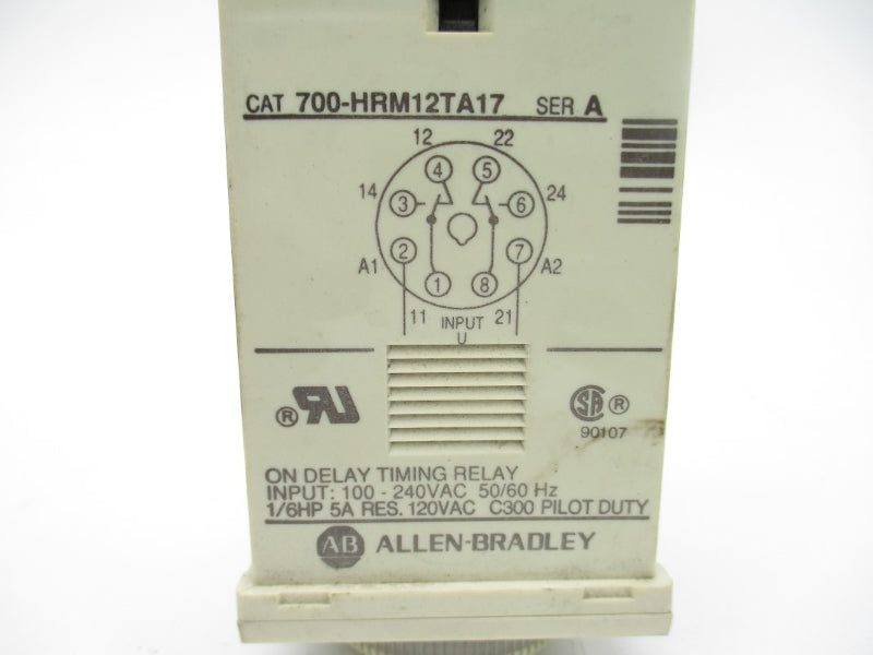ALLEN BRADLEY 700-HRM12TA17 SER. A 100-240VAC 5A 0.05S-100H (BK/YL) NSMP