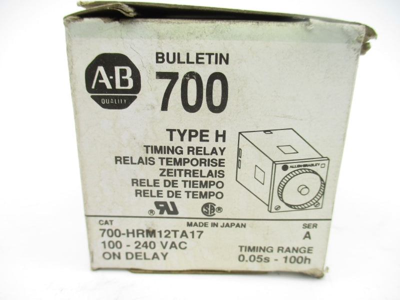 ALLEN BRADLEY 700-HRM12TA17 SER. A 100-240VAC 5A 0.05S-100H (BK/YL) NSMP
