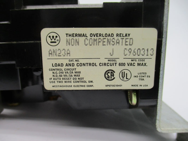 WESTINGHOUSE AN23A 5662D75G16 600VAC 2A NSMP