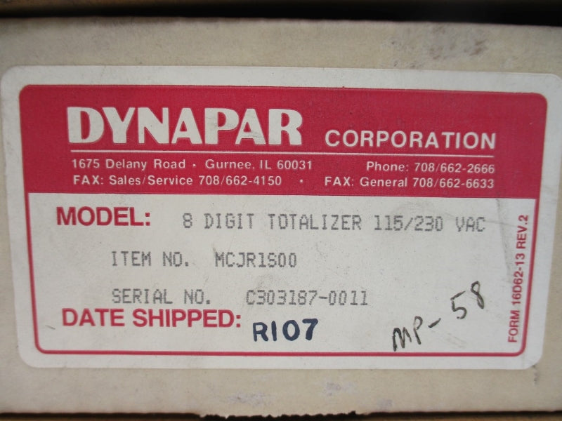 DYNAPAR MCJR1S00 115/230VAC NSMP