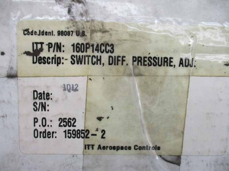 ITT 160P14CC3 125/250VAC 15A 1000PSI NSMP