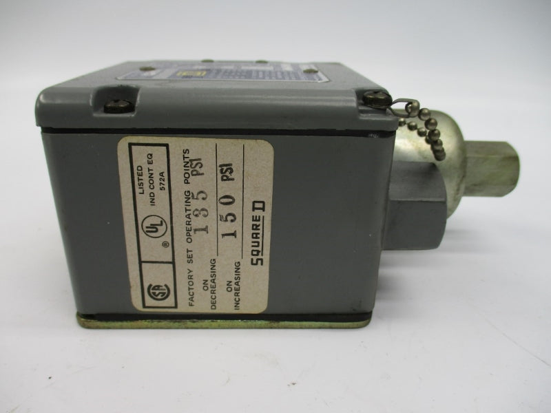SQUARE D 9012ACW9 SER. B 600VAC 15A 10-265PSI NSNP