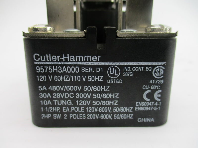 CUTLER HAMMER 9575H3A000 SER. D1 110/120V 30A NSMP