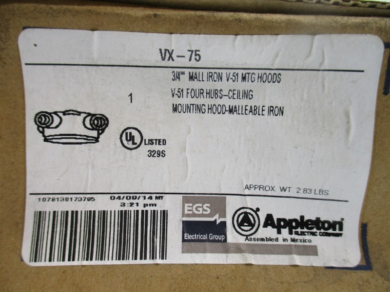APPLETON VX-75 3/4" (AS PICTURED) NSMP