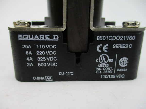 SQUARE D 8501CDO21V60 SER. C 110/125VDC 20A NSMP