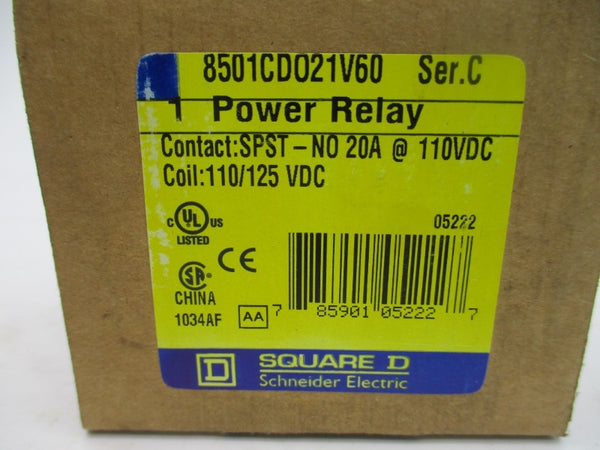 SQUARE D 8501CDO21V60 SER. C 110/125VDC 20A NSMP