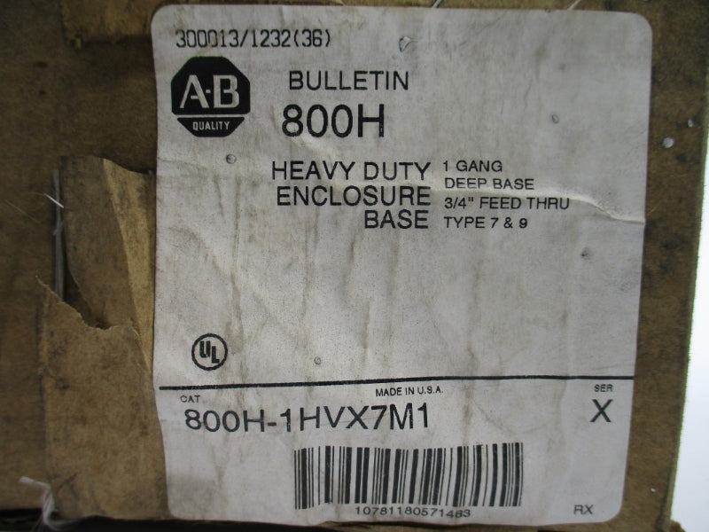 ALLEN BRADLEY 800H-1HVX7M1 SER. X 3/4" (BR/WH) NSMP