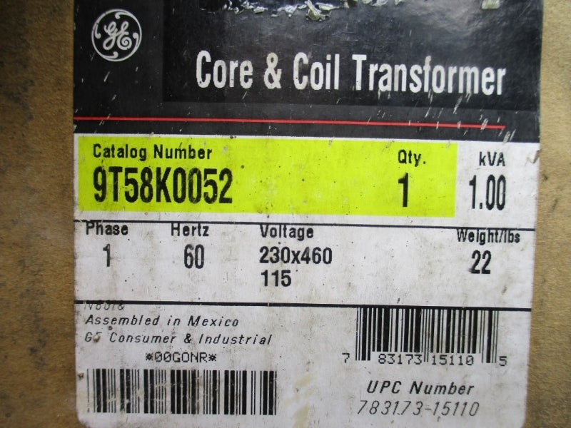 GENERAL ELECTRIC 9T58K0052 230/460V (AS PICTURED) NSMP