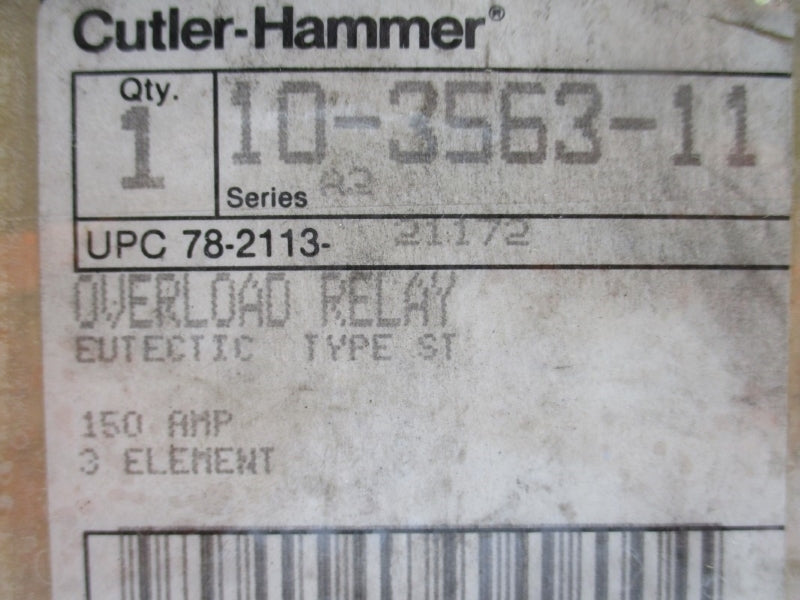 CUTLER HAMMER 10-3563-11 SER. A2 150A NSNP
