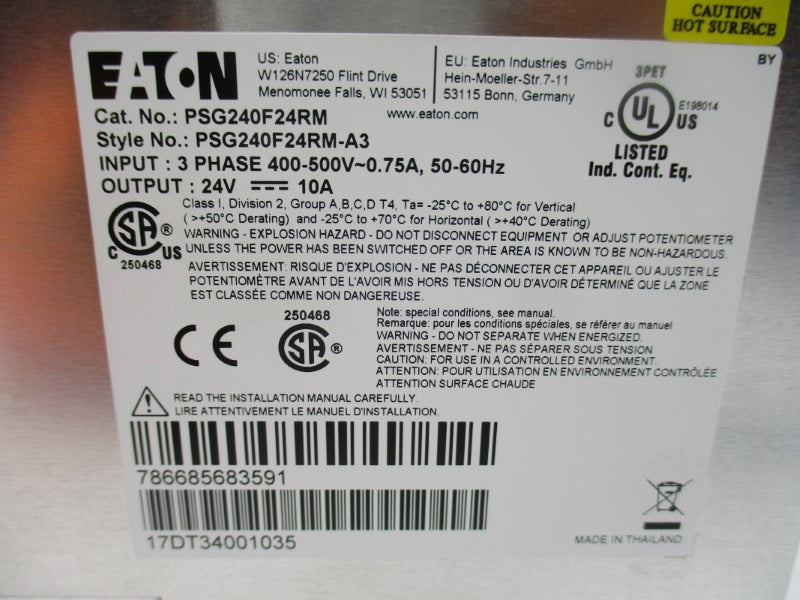 EATON PSG240F24RM 172884 400-500V 0.75A NSMP