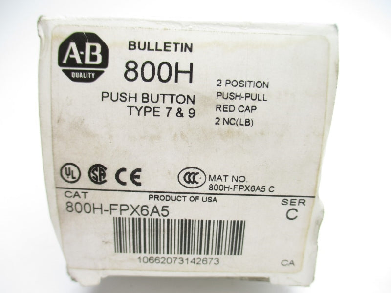 ALLEN BRADLEY 800H-FPX6A5 SER. C (WH) NSMP