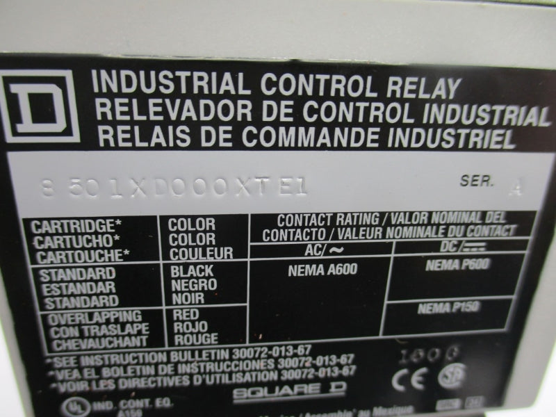 SQUARE D 8501XDO00XTE1V66 SER. A 230/250VDC 0.2-60S NSMP