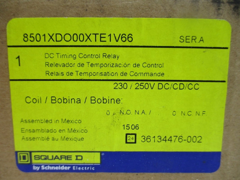 SQUARE D 8501XDO00XTE1V66 SER. A 230/250VDC 0.2-60S NSMP