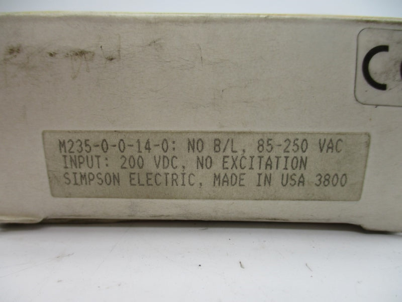 SIMPSON ELECTRIC M235-0-0-14-0 85-250VAC NSMP