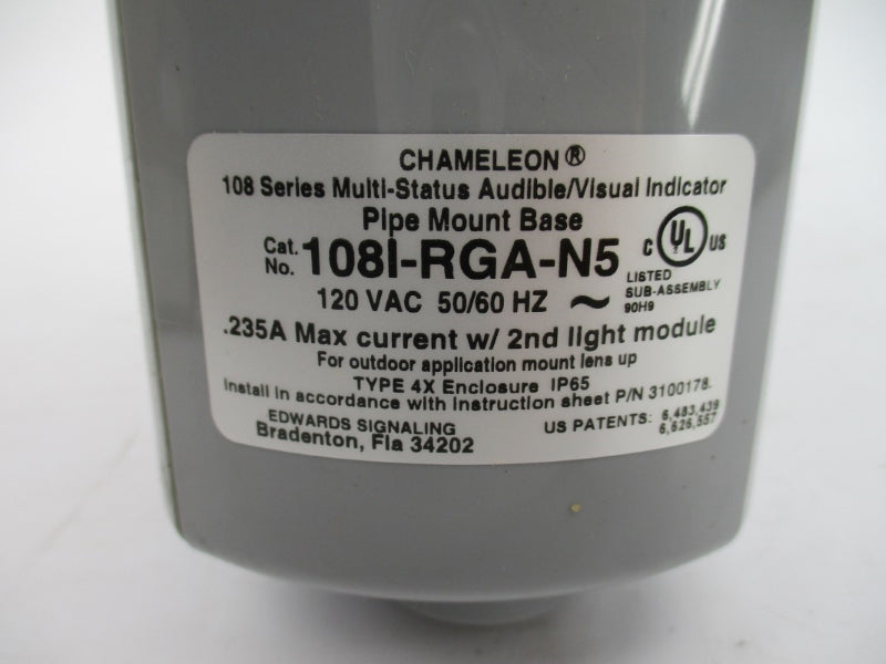 EDWARDS SIGNALING 108I-RGA-N5 120VAC 0.235A NSMP