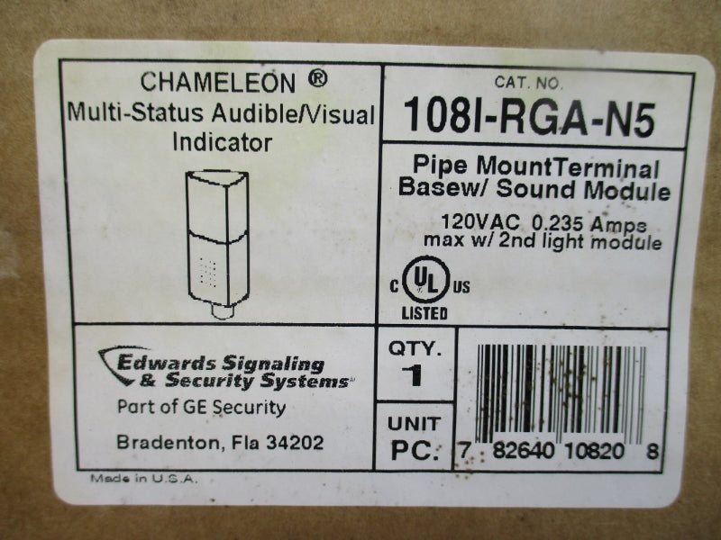 EDWARDS SIGNALING 108I-RGA-N5 120VAC 0.235A NSMP