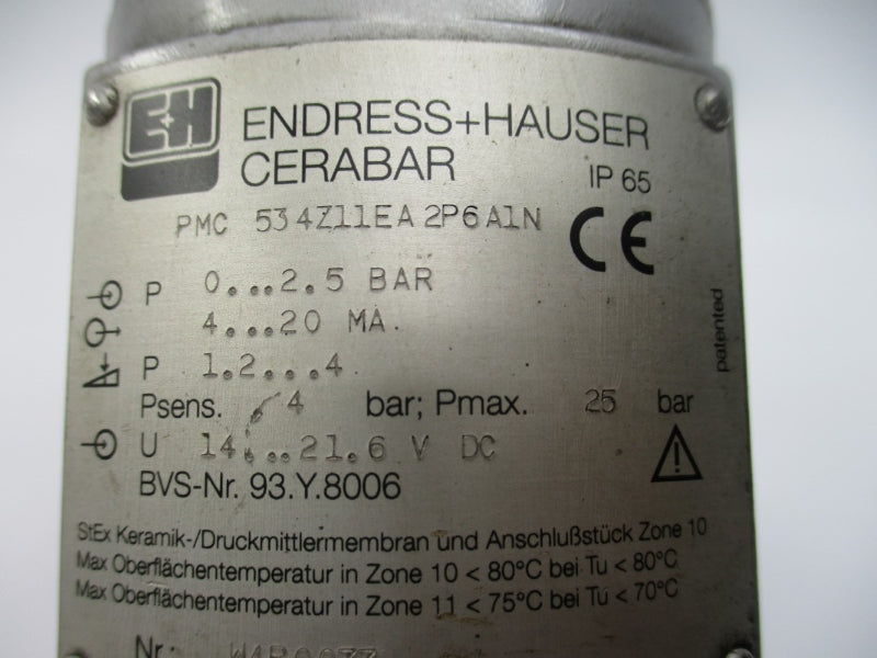 ENDRESS+HAUSER PMC534Z11EA2P6A1N 14-21.6VDC UNMP