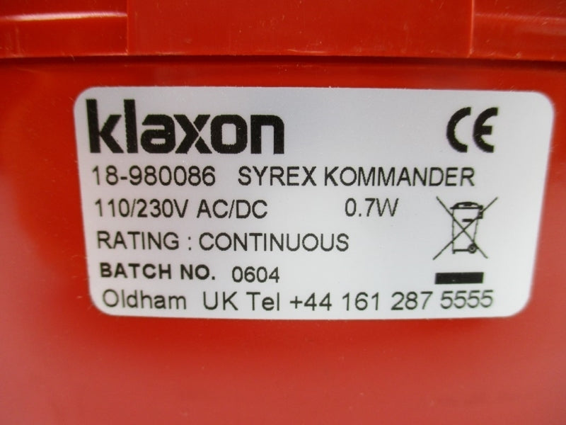 KLAXON 18-980086 110/230VAC/DC NSMP